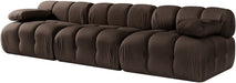 Meridian Furniture - Orin Brown Velvet Performance Fabric Upholstered 3 pc. Sofa - 671Brown-S3B - GreatFurnitureDeal