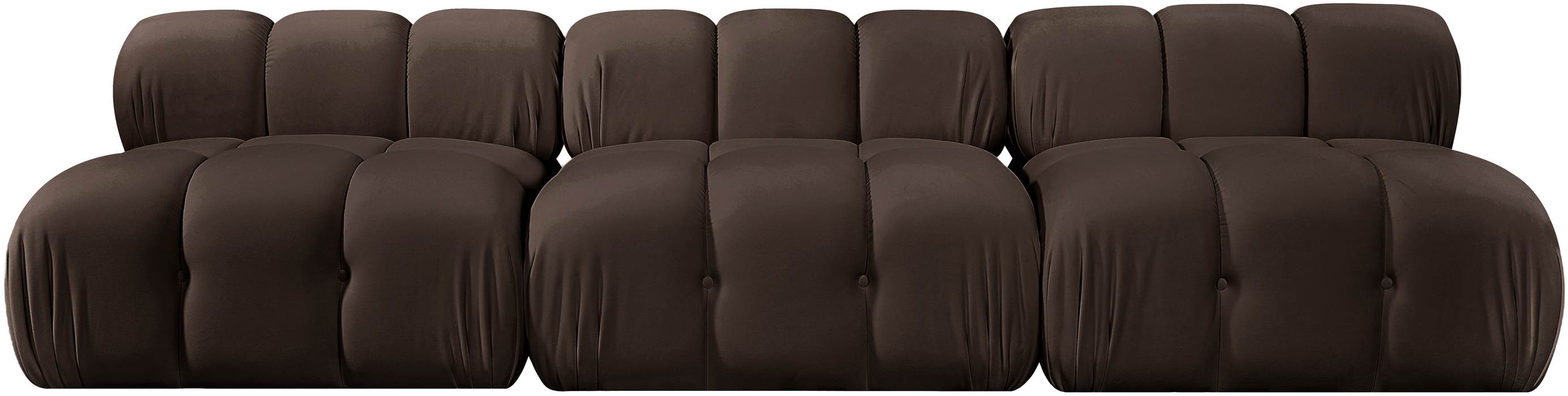 Meridian Furniture - Orin Brown Velvet Performance Fabric Upholstered 3 pc. Sofa - 671Brown-S3B - GreatFurnitureDeal