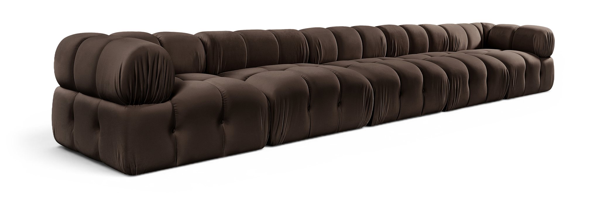 Meridian Furniture - Orin Brown Velvet Performance Fabric Upholstered 5 pc. Sofa - 671Brown-S5A - GreatFurnitureDeal