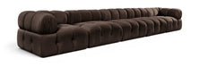 Meridian Furniture - Orin Brown Velvet Performance Fabric Upholstered 5 pc. Sofa - 671Brown-S5A - GreatFurnitureDeal