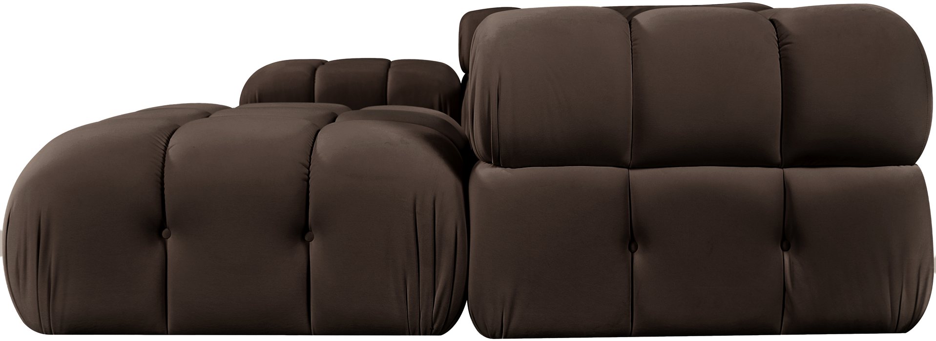 Meridian Furniture - Orin Brown Velvet Performance Fabric Upholstered 6 pc. Sectional - 671Brown-Sec6D - GreatFurnitureDeal