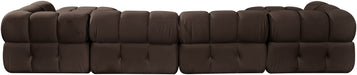 Meridian Furniture - Orin Brown Velvet Performance Fabric Upholstered 6 pc. Sectional - 671Brown-Sec6D - GreatFurnitureDeal
