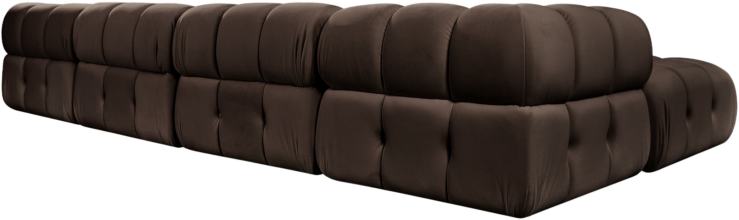 Meridian Furniture - Orin Brown Velvet Performance Fabric Upholstered 6 pc. Sectional - 671Brown-Sec6D - GreatFurnitureDeal
