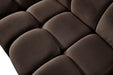Meridian Furniture - Orin Brown Velvet Performance Fabric Upholstered 6 pc. Sectional - 671Brown-Sec6E - GreatFurnitureDeal