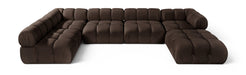 Meridian Furniture - Orin Brown Velvet Performance Fabric Upholstered 6 pc. Sectional - 671Brown-Sec6E - GreatFurnitureDeal
