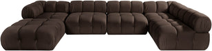 Meridian Furniture - Orin Brown Velvet Performance Fabric Upholstered 6 pc. Sectional - 671Brown-Sec6E - GreatFurnitureDeal