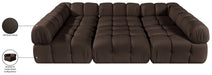 Meridian Furniture - Orin Brown Velvet Performance Fabric Upholstered 6 pc. Sectional - 671Brown-Sec6H - GreatFurnitureDeal