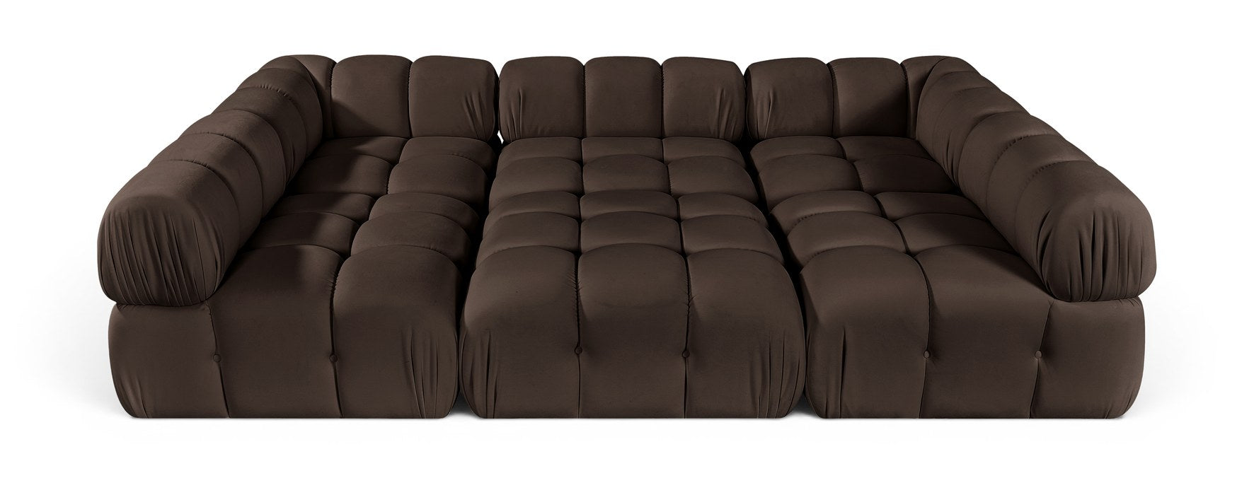 Meridian Furniture - Orin Brown Velvet Performance Fabric Upholstered 6 pc. Sectional - 671Brown-Sec6H - GreatFurnitureDeal