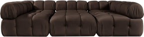 Meridian Furniture - Orin Brown Velvet Performance Fabric Upholstered 6 pc. Sectional - 671Brown-Sec6H - GreatFurnitureDeal