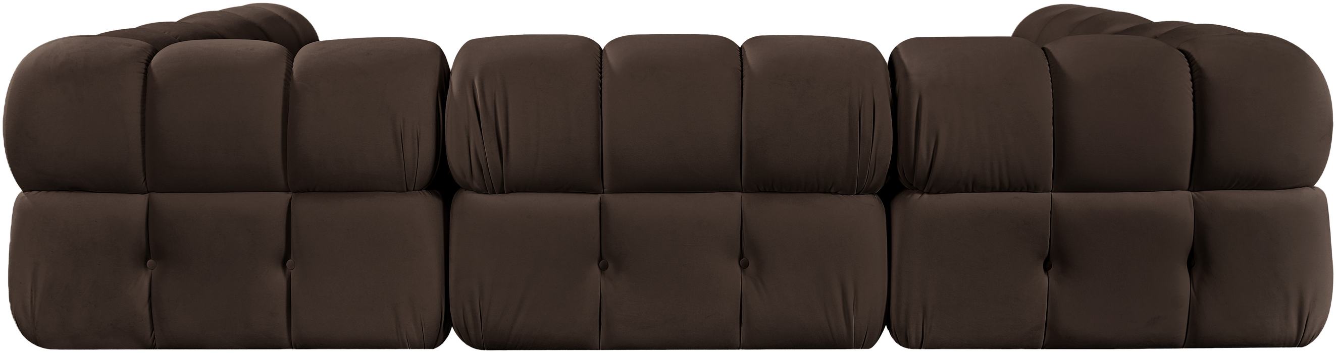 Meridian Furniture - Orin Brown Velvet Performance Fabric Upholstered 6 pc. Sectional - 671Brown-Sec6H - GreatFurnitureDeal