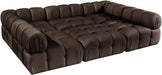 Meridian Furniture - Orin Brown Velvet Performance Fabric Upholstered 6 pc. Sectional - 671Brown-Sec6H - GreatFurnitureDeal