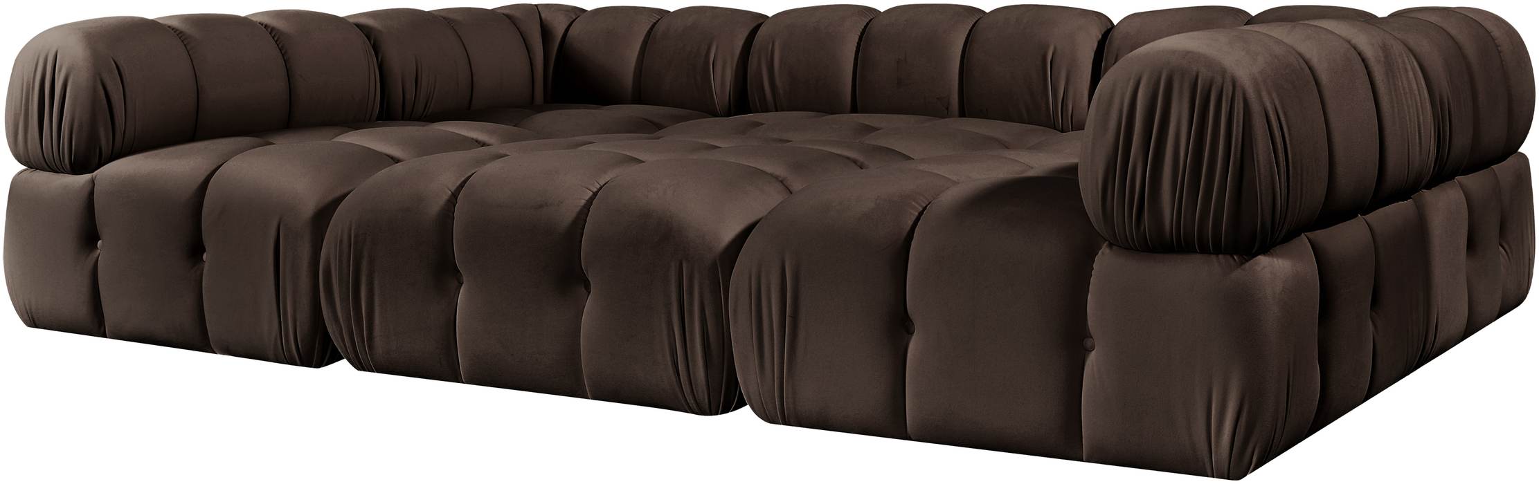 Meridian Furniture - Orin Brown Velvet Performance Fabric Upholstered 6 pc. Sectional - 671Brown-Sec6H - GreatFurnitureDeal