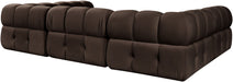 Meridian Furniture - Orin Brown Velvet Performance Fabric Upholstered 6 pc. Sectional - 671Brown-Sec6H - GreatFurnitureDeal