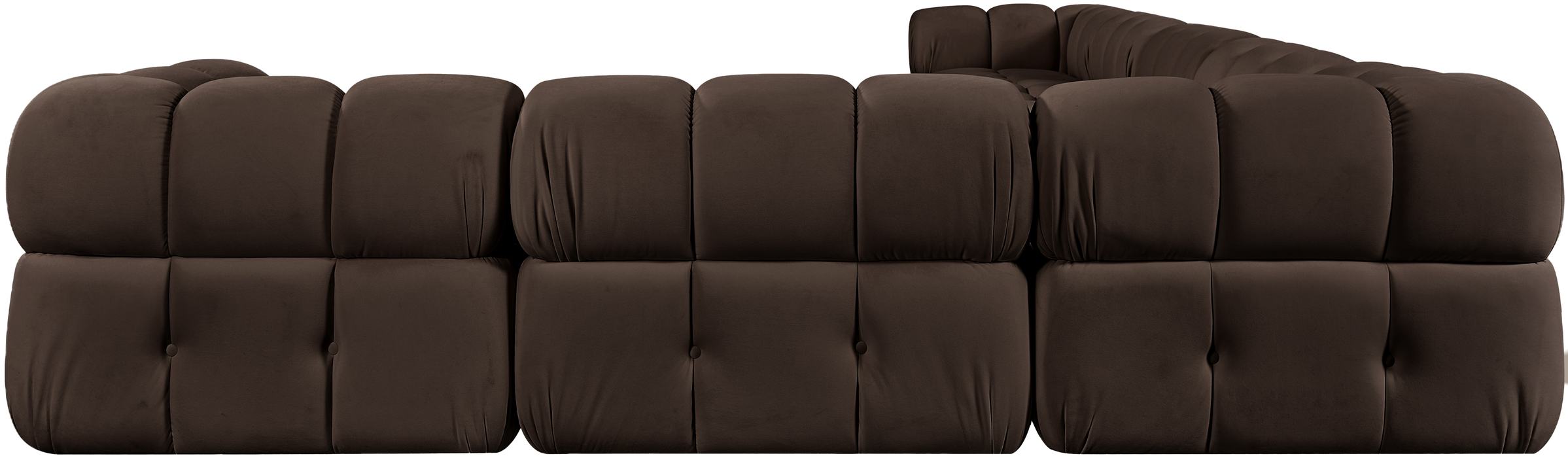 Meridian Furniture - Orin Brown Velvet Performance Fabric Upholstered 7 pc. Sectional - 671Brown-Sec7E - GreatFurnitureDeal