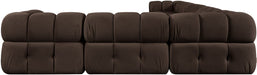 Meridian Furniture - Orin Brown Velvet Performance Fabric Upholstered 7 pc. Sectional - 671Brown-Sec7E - GreatFurnitureDeal