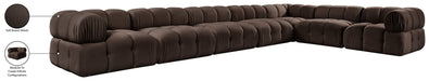 Meridian Furniture - Orin Brown Velvet Performance Fabric Upholstered 7 pc. Sectional - 671Brown-Sec7E - GreatFurnitureDeal