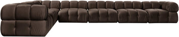 Meridian Furniture - Orin Brown Velvet Performance Fabric Upholstered 7 pc. Sectional - 671Brown-Sec7E - GreatFurnitureDeal