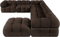 Meridian Furniture - Orin Brown Velvet Performance Fabric Upholstered 7 pc. Sectional - 671Brown-Sec7H - GreatFurnitureDeal