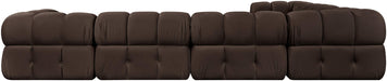 Meridian Furniture - Orin Brown Velvet Performance Fabric Upholstered 7 pc. Sectional - 671Brown-Sec7H - GreatFurnitureDeal