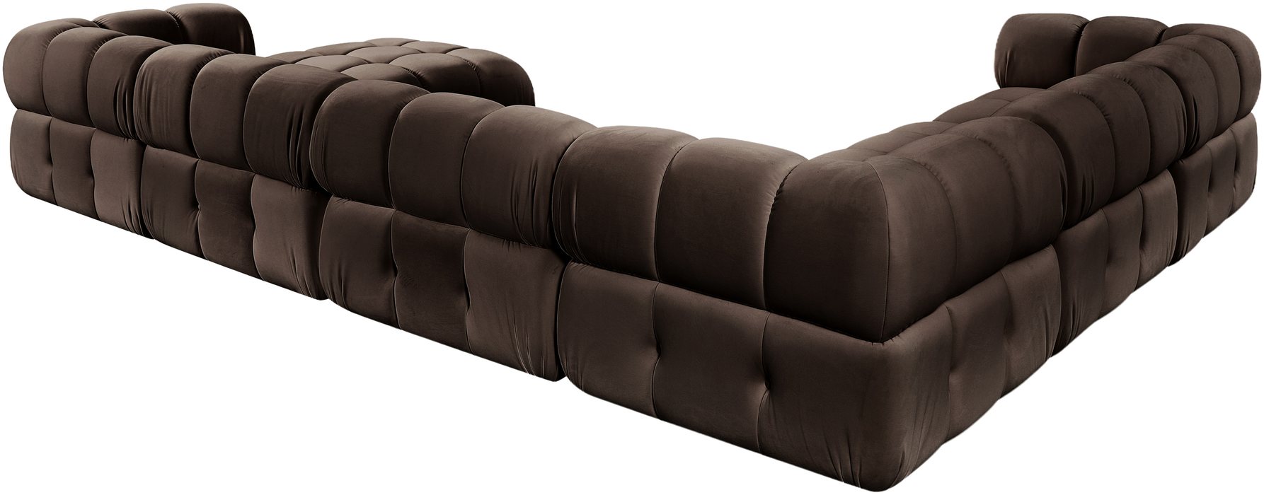 Meridian Furniture - Orin Brown Velvet Performance Fabric Upholstered 7 pc. Sectional - 671Brown-Sec7H - GreatFurnitureDeal
