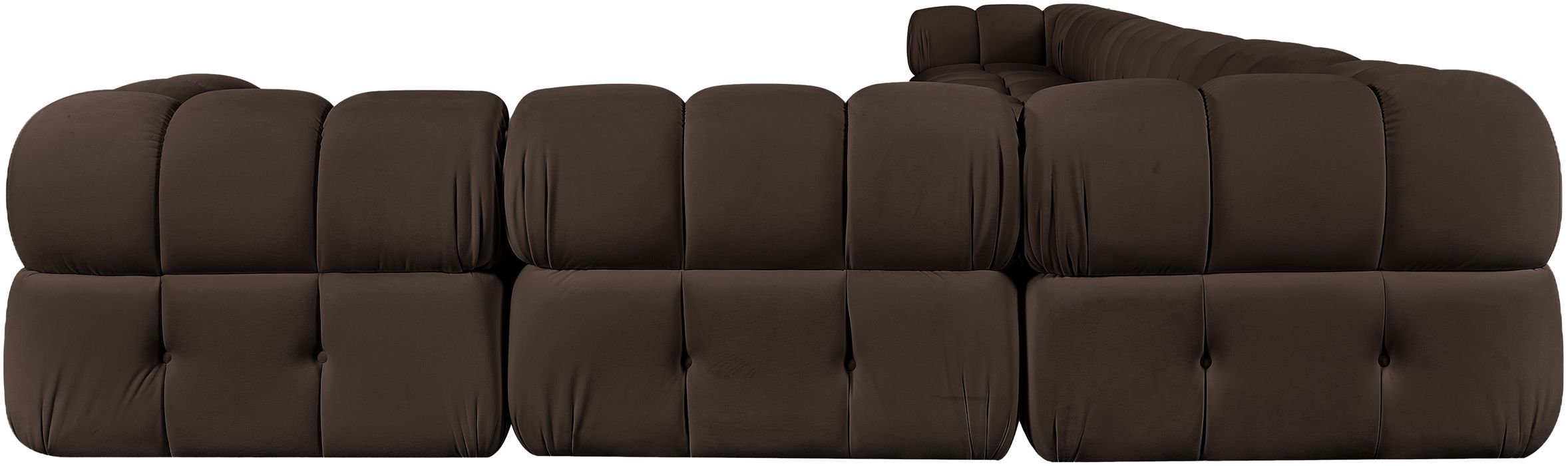 Meridian Furniture - Orin Brown Velvet Performance Fabric Upholstered 8 pc. Sectional - 671Brown-Sec8B - GreatFurnitureDeal
