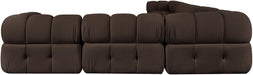 Meridian Furniture - Orin Brown Velvet Performance Fabric Upholstered 8 pc. Sectional - 671Brown-Sec8B - GreatFurnitureDeal