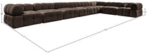 Meridian Furniture - Orin Brown Velvet Performance Fabric Upholstered 8 pc. Sectional - 671Brown-Sec8B - GreatFurnitureDeal