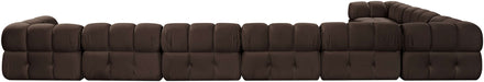 Meridian Furniture - Orin Brown Velvet Performance Fabric Upholstered 8 pc. Sectional - 671Brown-Sec8B - GreatFurnitureDeal