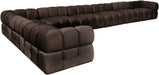 Meridian Furniture - Orin Brown Velvet Performance Fabric Upholstered 8 pc. Sectional - 671Brown-Sec8B - GreatFurnitureDeal