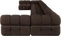 Meridian Furniture - Orin Brown Velvet Performance Fabric Upholstered 8 pc. Sectional - 671Brown-Sec8C - GreatFurnitureDeal