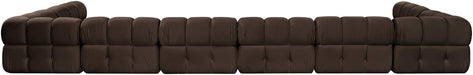 Meridian Furniture - Orin Brown Velvet Performance Fabric Upholstered 8 pc. Sectional - 671Brown-Sec8C - GreatFurnitureDeal