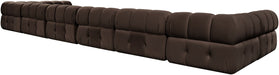 Meridian Furniture - Orin Brown Velvet Performance Fabric Upholstered 8 pc. Sectional - 671Brown-Sec8C - GreatFurnitureDeal