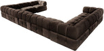 Meridian Furniture - Orin Brown Velvet Performance Fabric Upholstered 9 pc. Sectional - 671Brown-Sec9A - GreatFurnitureDeal