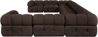 Meridian Furniture - Orin Brown Velvet Performance Fabric Upholstered 9 pc. Sectional - 671Brown-Sec9A - GreatFurnitureDeal