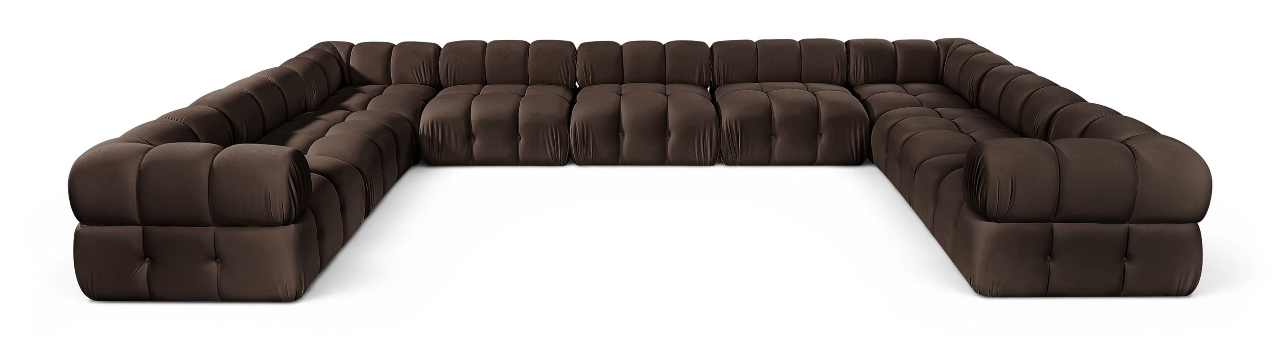 Meridian Furniture - Orin Brown Velvet Performance Fabric Upholstered 9 pc. Sectional - 671Brown-Sec9A - GreatFurnitureDeal