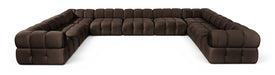 Meridian Furniture - Orin Brown Velvet Performance Fabric Upholstered 9 pc. Sectional - 671Brown-Sec9A - GreatFurnitureDeal