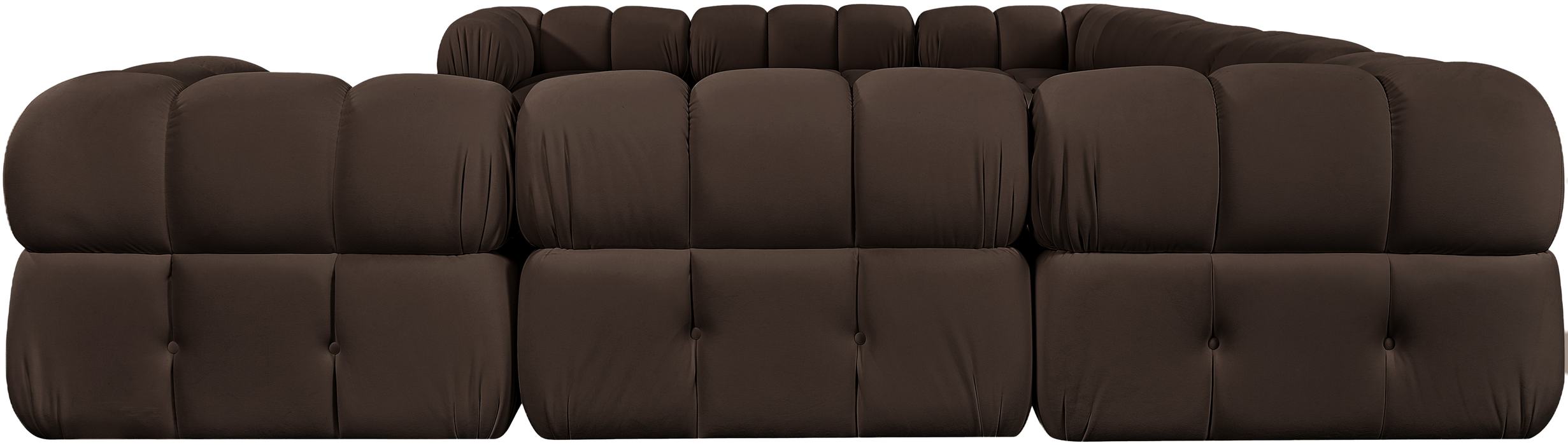 Meridian Furniture - Orin Brown Velvet Performance Fabric Upholstered 9 pc. Sectional - 671Brown-Sec9A - GreatFurnitureDeal