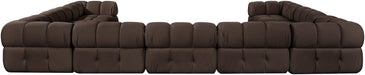 Meridian Furniture - Orin Brown Velvet Performance Fabric Upholstered 9 pc. Sectional - 671Brown-Sec9A - GreatFurnitureDeal