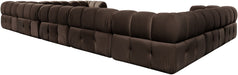 Meridian Furniture - Orin Brown Velvet Performance Fabric Upholstered 9 pc. Sectional - 671Brown-Sec9A - GreatFurnitureDeal
