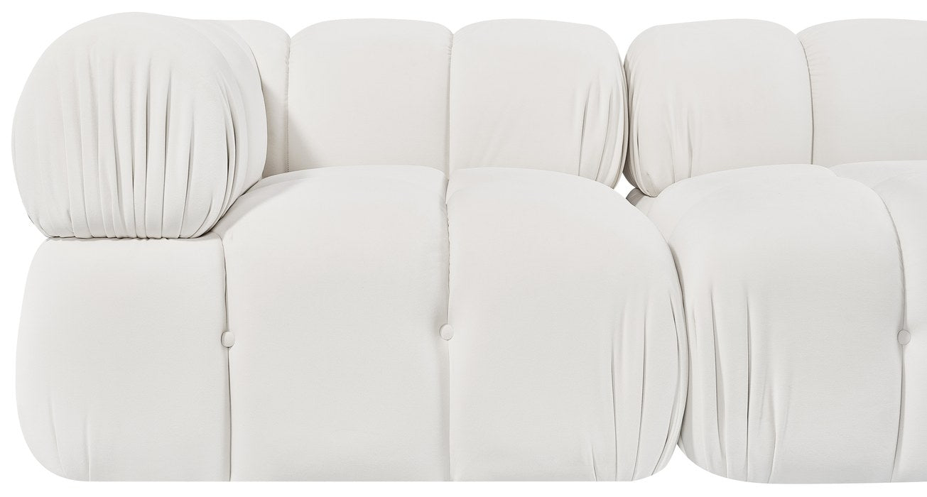 Meridian Furniture - Orin Cream Velvet Performance Fabric Upholstered 2 pc. Sofa - 671Cream-S2A - GreatFurnitureDeal