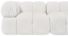 Meridian Furniture - Orin Cream Velvet Performance Fabric Upholstered 2 pc. Sofa - 671Cream-S2A - GreatFurnitureDeal