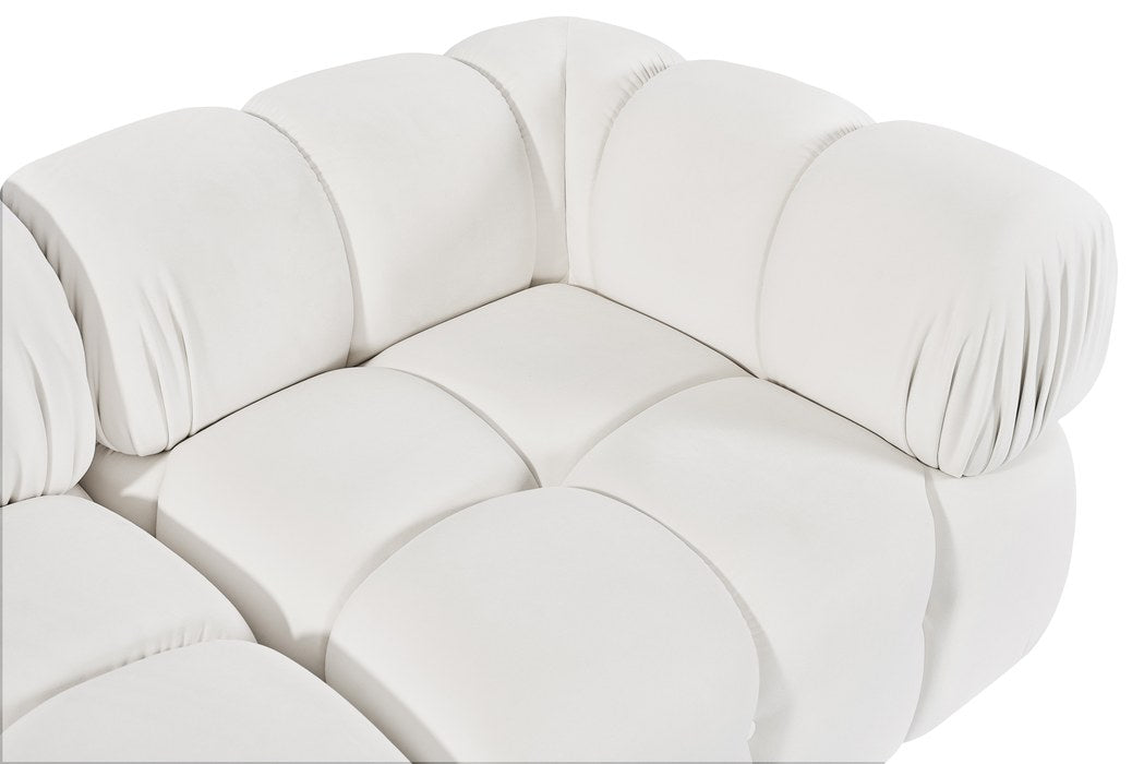 Meridian Furniture - Orin Cream Velvet Performance Fabric Upholstered 2 pc. Sofa - 671Cream-S2A - GreatFurnitureDeal