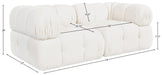 Meridian Furniture - Orin Cream Velvet Performance Fabric Upholstered 2 pc. Sofa - 671Cream-S2A - GreatFurnitureDeal