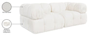 Meridian Furniture - Orin Cream Velvet Performance Fabric Upholstered 2 pc. Sofa - 671Cream-S2A - GreatFurnitureDeal