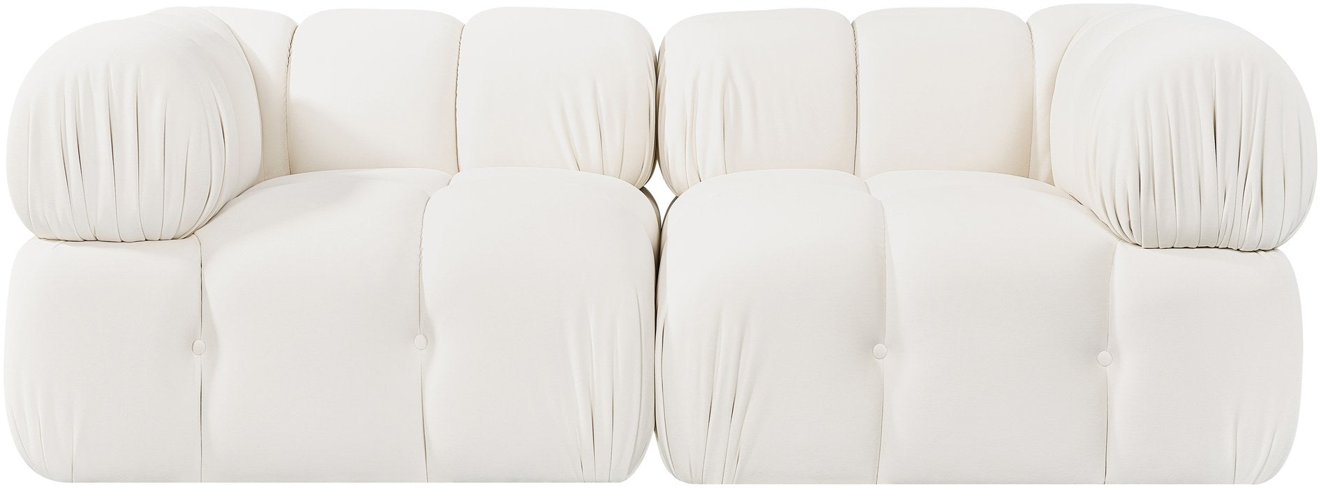 Meridian Furniture - Orin Cream Velvet Performance Fabric Upholstered 2 pc. Sofa - 671Cream-S2A - GreatFurnitureDeal