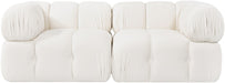 Meridian Furniture - Orin Cream Velvet Performance Fabric Upholstered 2 pc. Sofa - 671Cream-S2A - GreatFurnitureDeal