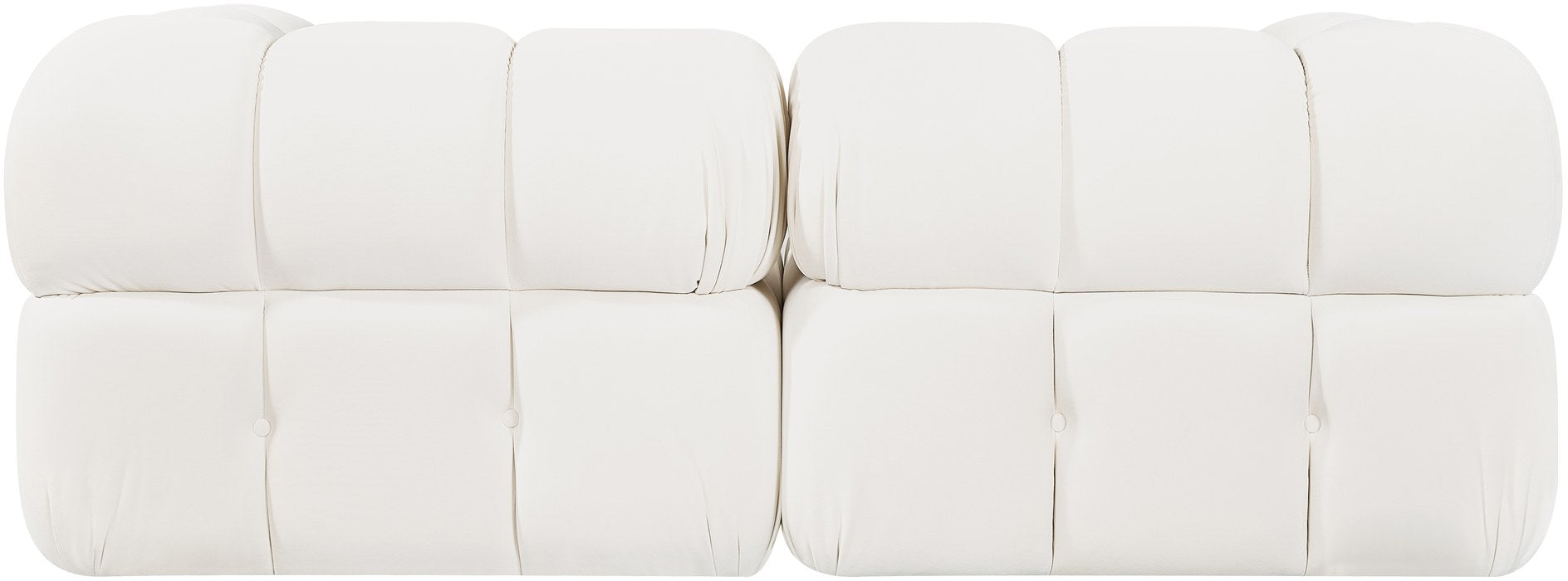 Meridian Furniture - Orin Cream Velvet Performance Fabric Upholstered 2 pc. Sofa - 671Cream-S2A - GreatFurnitureDeal