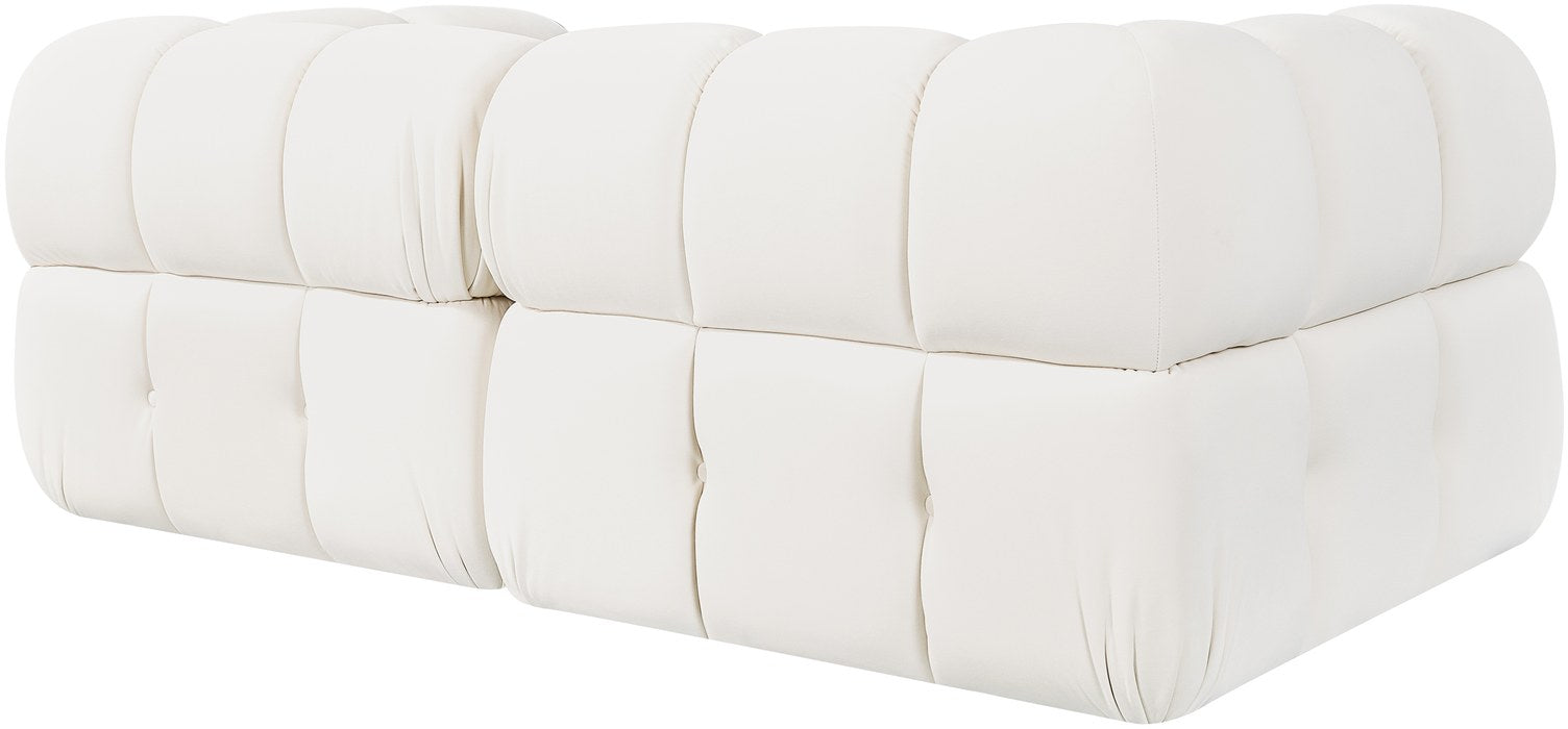 Meridian Furniture - Orin Cream Velvet Performance Fabric Upholstered 2 pc. Sofa - 671Cream-S2A - GreatFurnitureDeal