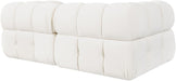 Meridian Furniture - Orin Cream Velvet Performance Fabric Upholstered 2 pc. Sofa - 671Cream-S2A - GreatFurnitureDeal