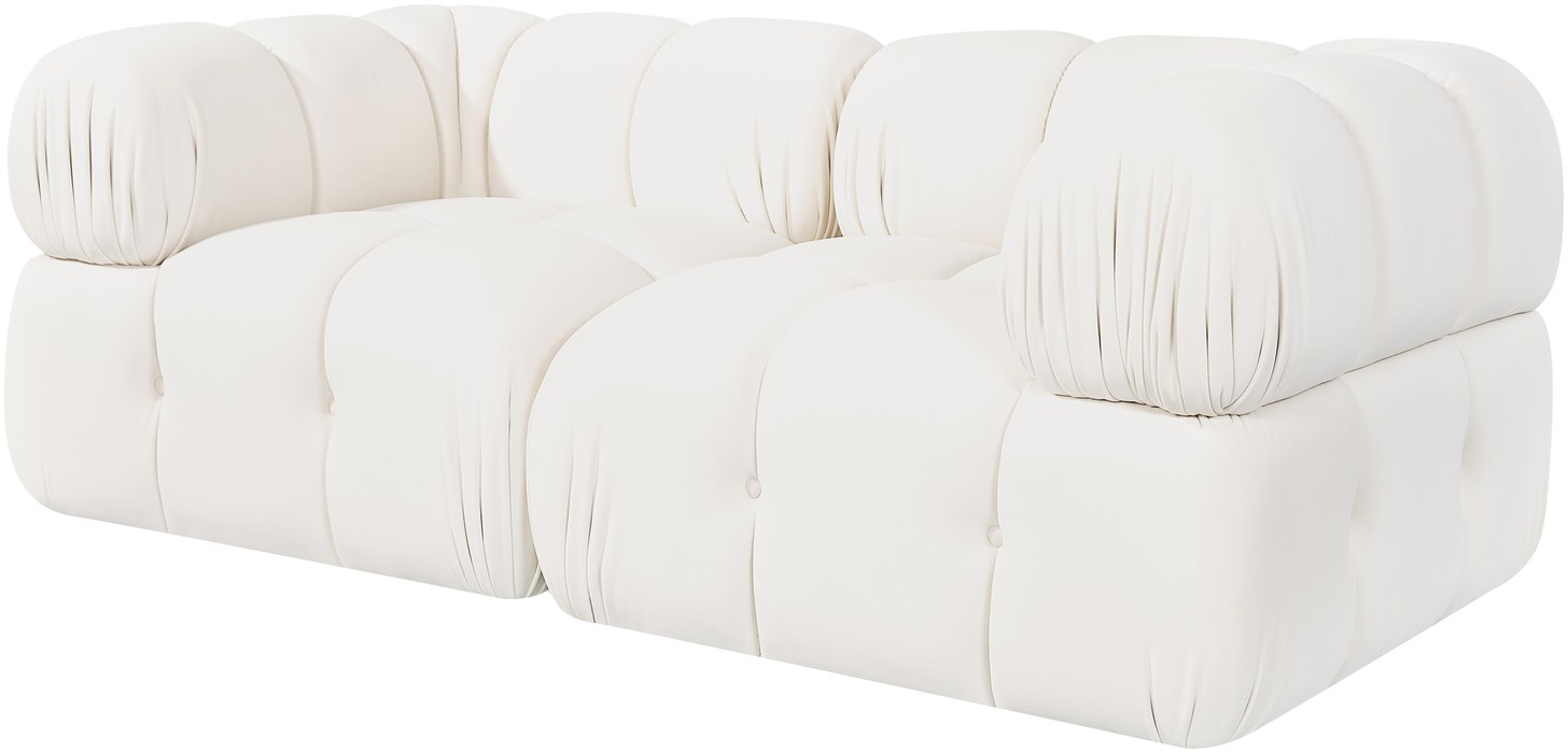 Meridian Furniture - Orin Cream Velvet Performance Fabric Upholstered 2 pc. Sofa - 671Cream-S2A - GreatFurnitureDeal